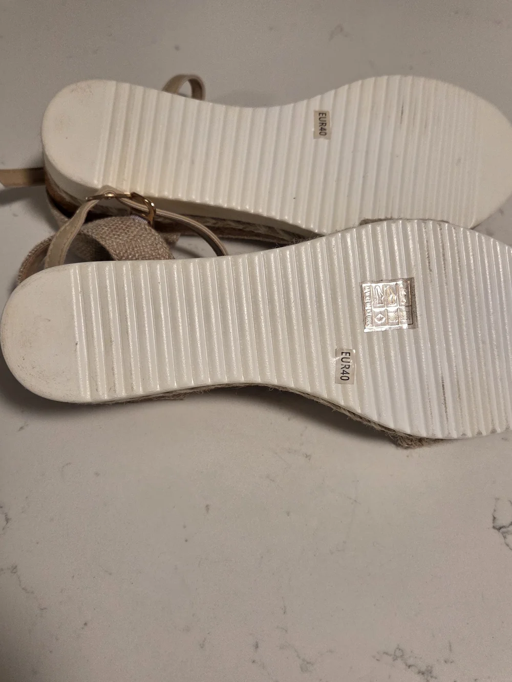 Neutral Beige Women's Espadrille Sandals - Brand